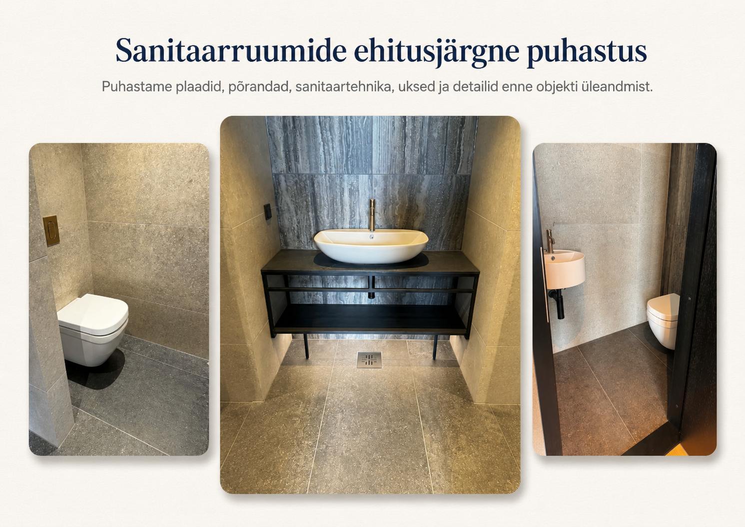 Sanitaarruumid pärast ehitusjärgset puhastust